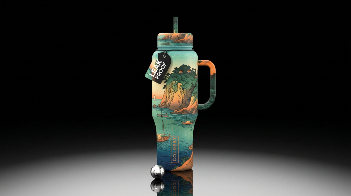 Kawase Hasui, Tsukomojima, 1922 water bottle design
