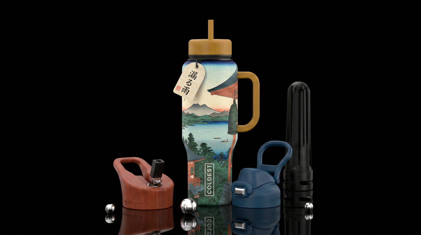 Evening Bell at Mii Temple water bottle design