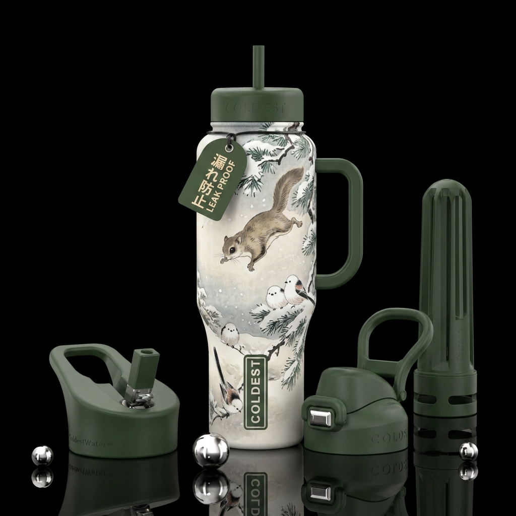 Snowy Sprig water bottle design