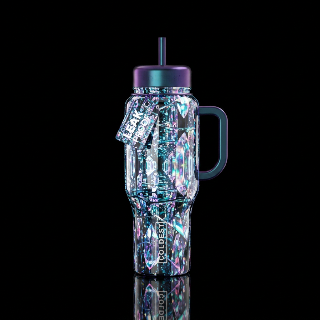 Shattering Glass water bottle design