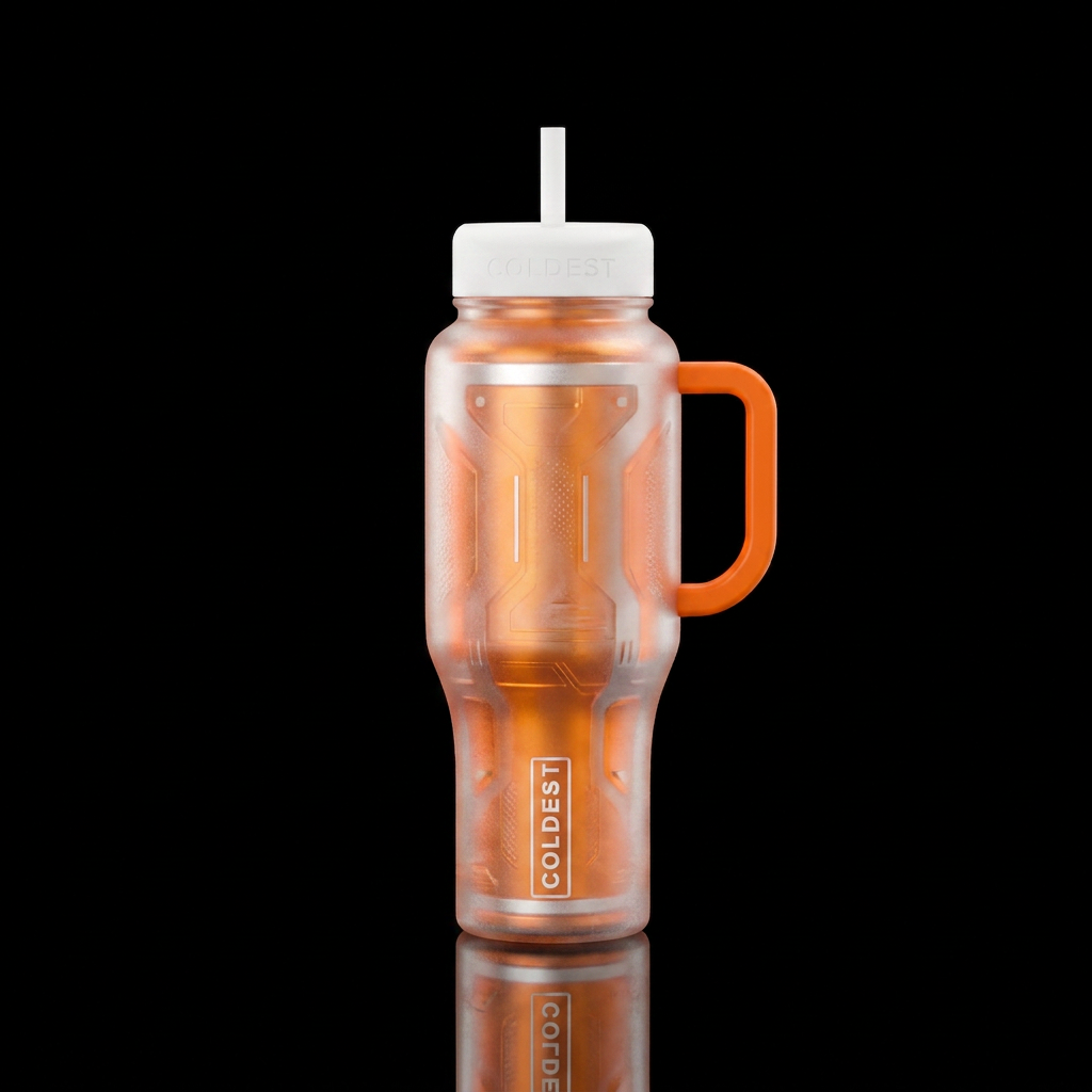 90’s Frosted Orange water bottle design