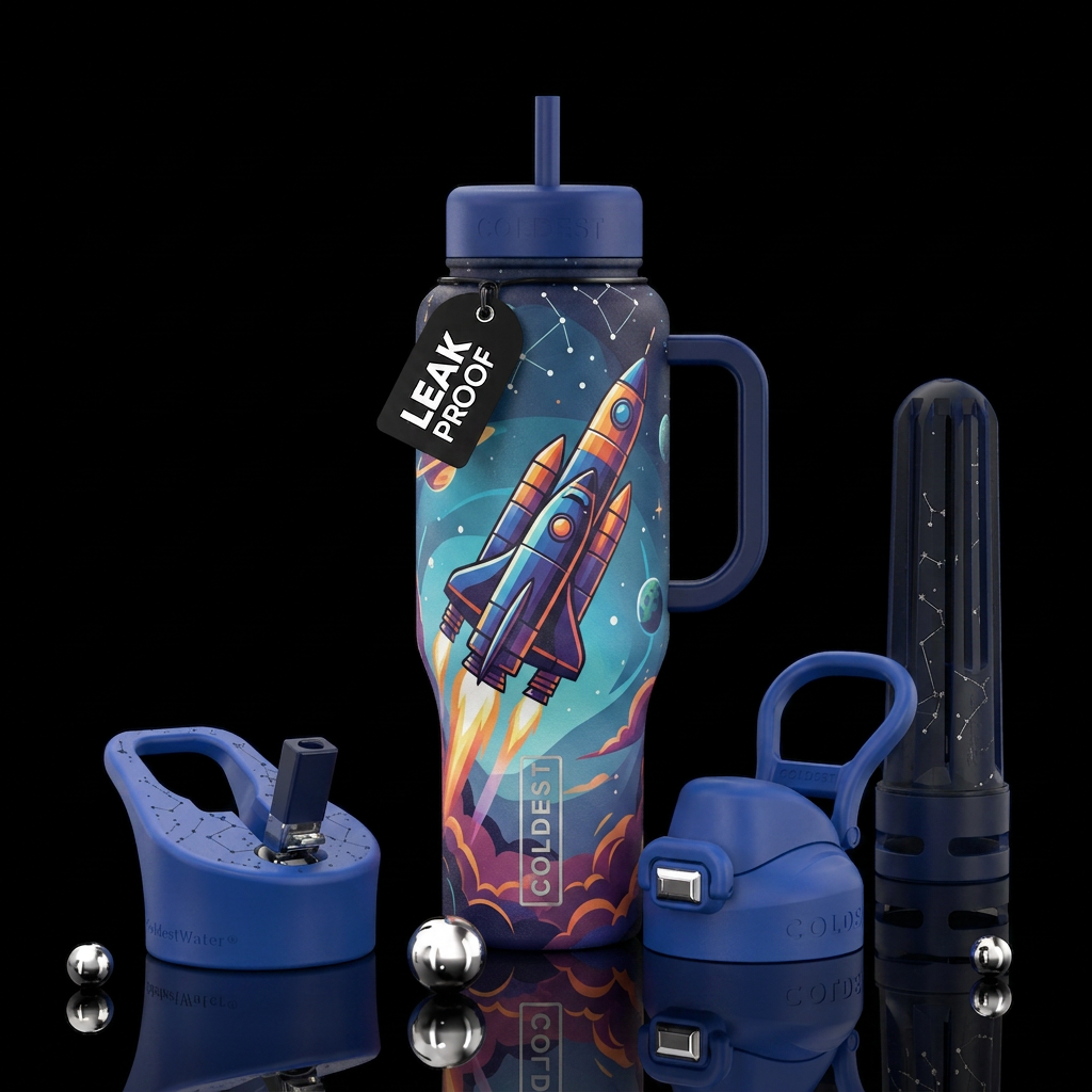Rocket launch water bottle design