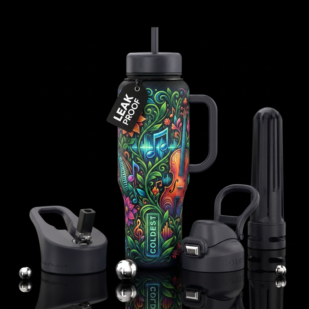 Sound garden water bottle design