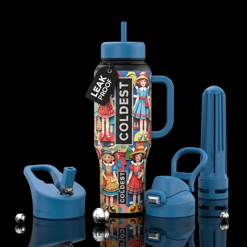 Paper dolls water bottle design