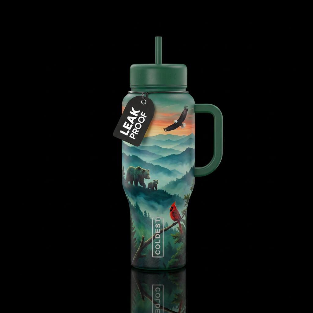 Mountain beauty water bottle design
