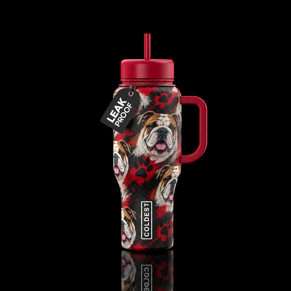 bulldogs water bottle design