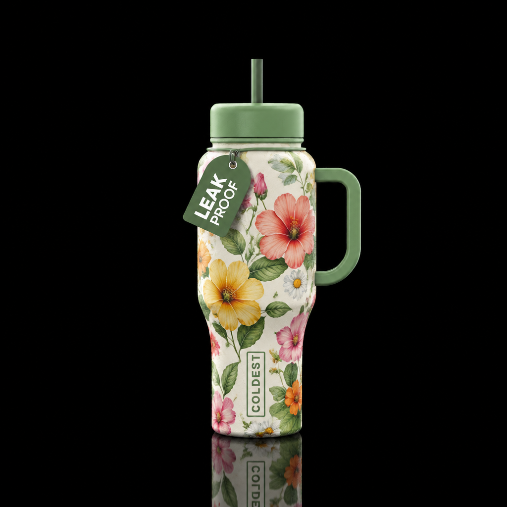 spring vibes water bottle design