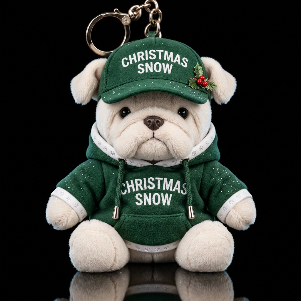 Christmas Snow bulldog, dreamy water bottle design