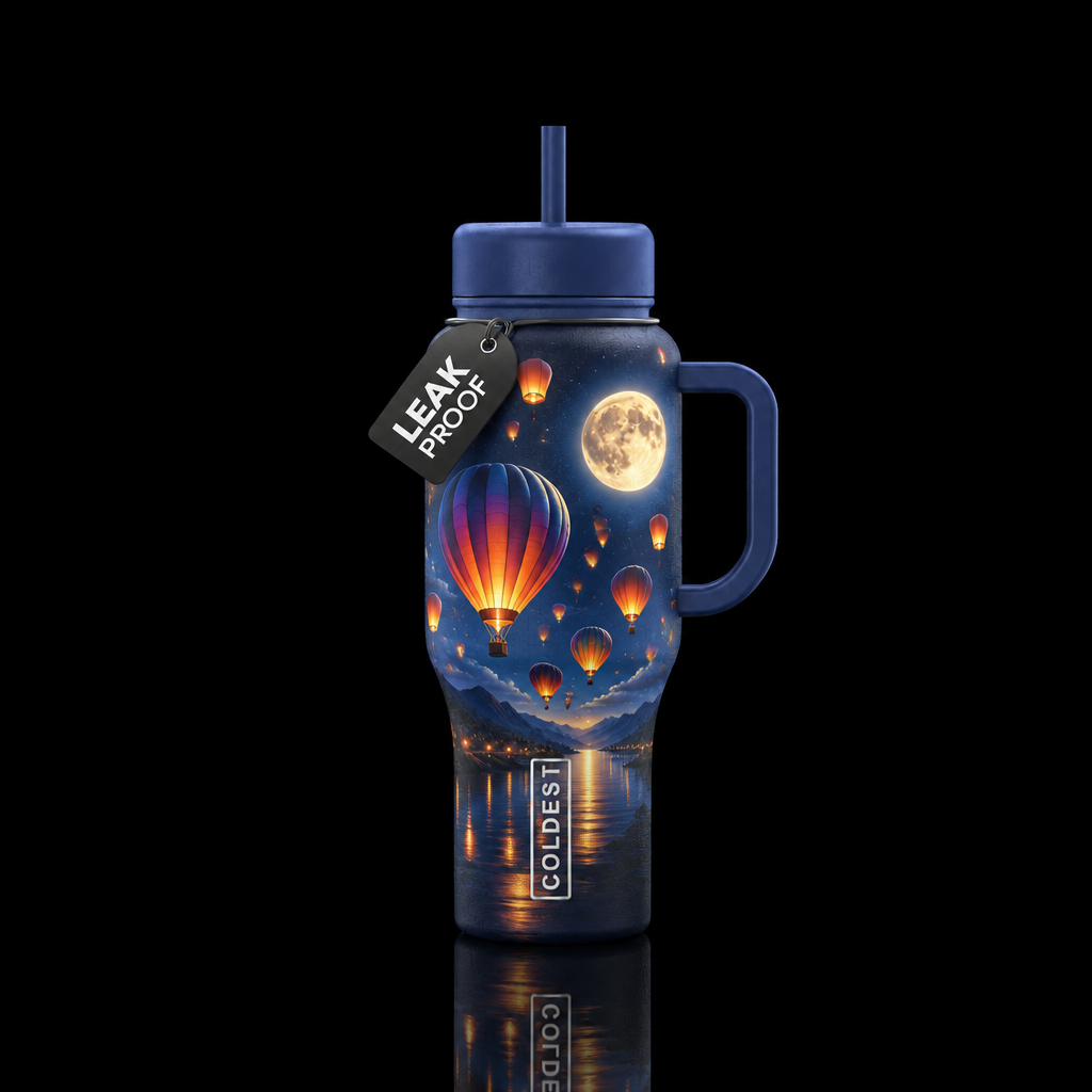 Night flights water bottle design