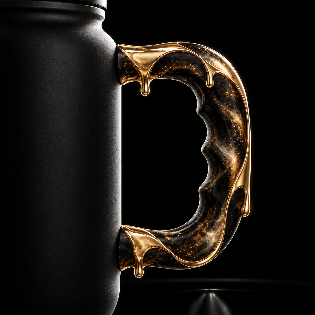 Molten gold water bottle design