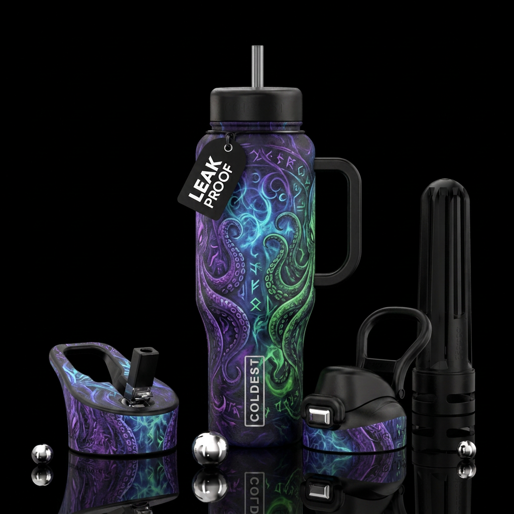 Horror mystical water bottle design
