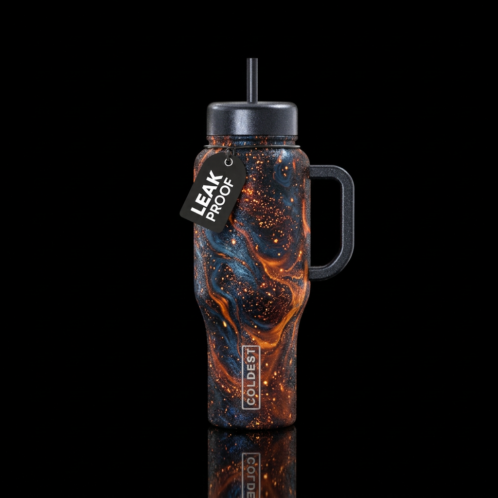 sparkly, sparkly, magical, firery, dark mood, magi... water bottle design