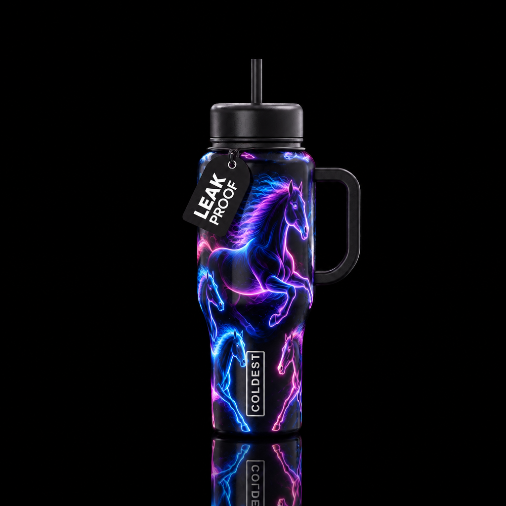 Ride the lightning water bottle design
