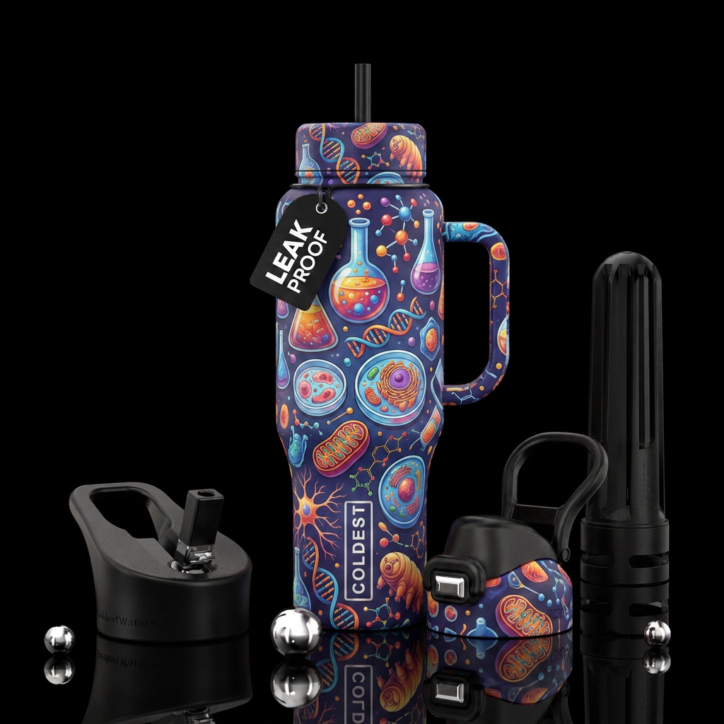 Weird science, flasks, biology’s chemistry water bottle design