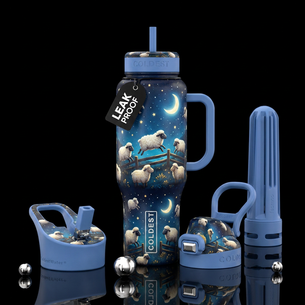 Counting sheep water bottle design