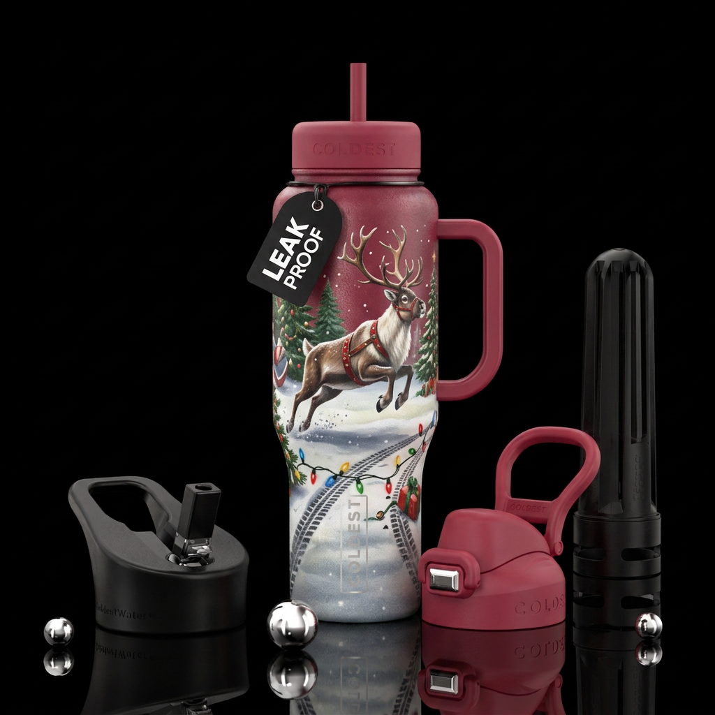 Grandma got run over by a reindeer water bottle design