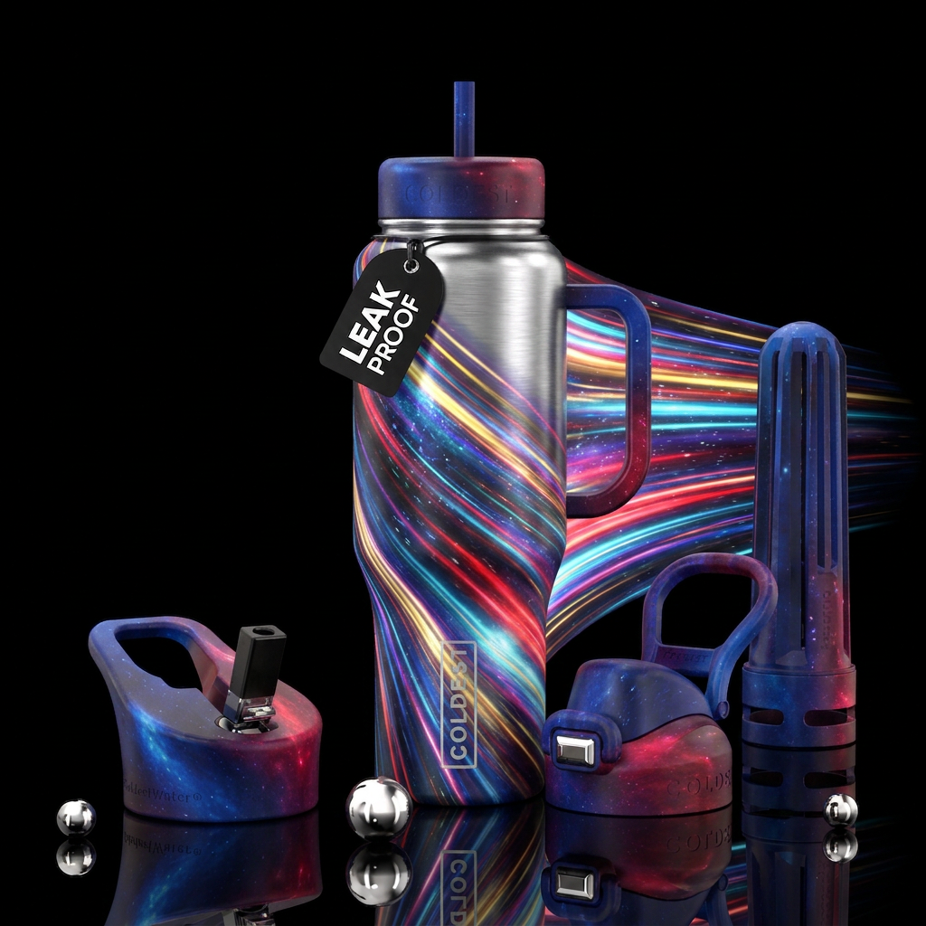 Moving at the speed of light water bottle design