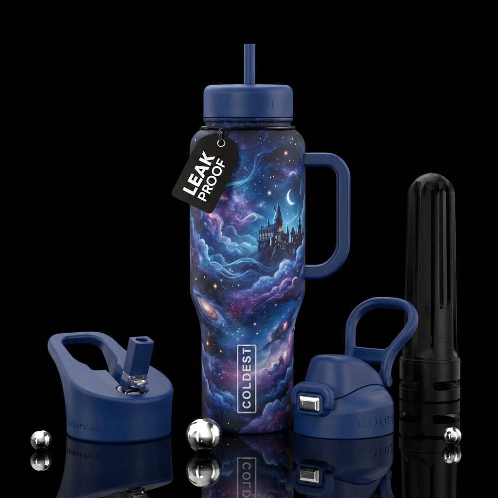 Wizarding skies water bottle design