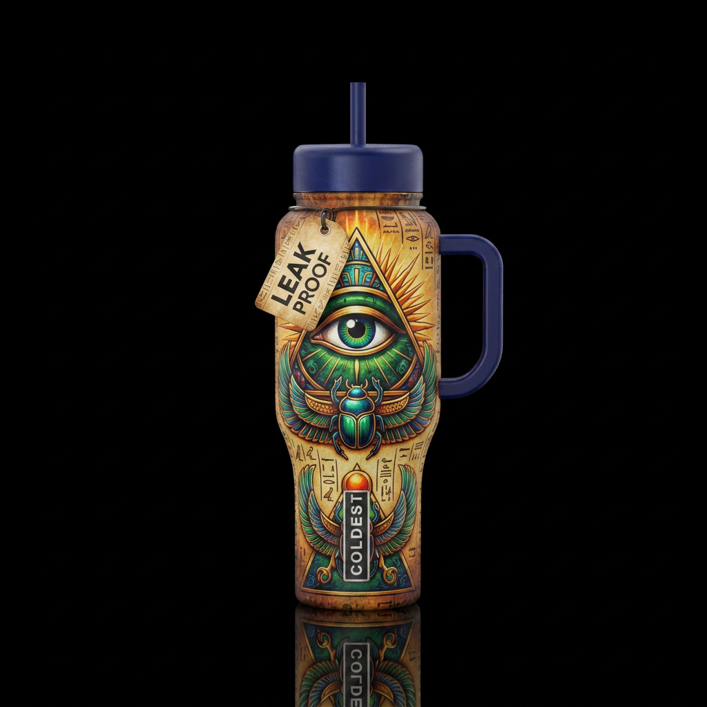 The all seeing eye pyramid ancient water bottle design