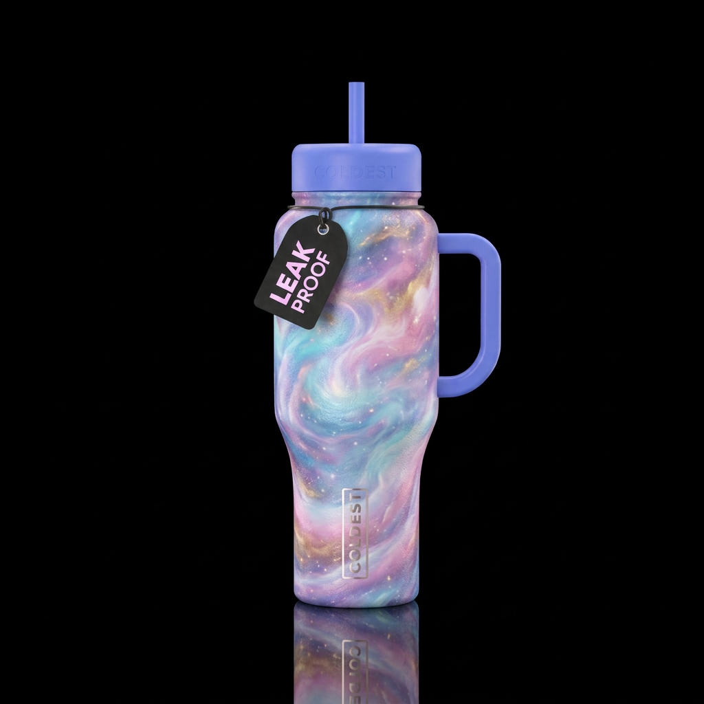 Cotton candy unicorn matter water bottle design