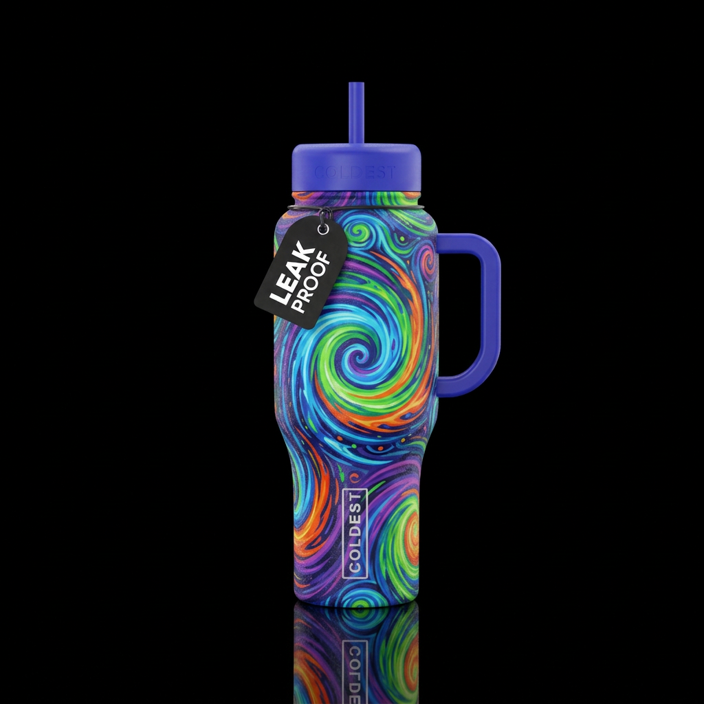 Hurricane spirals water bottle design