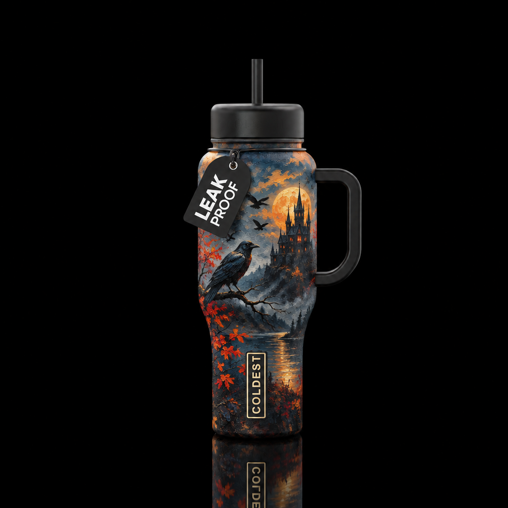 Dark Castle water bottle design