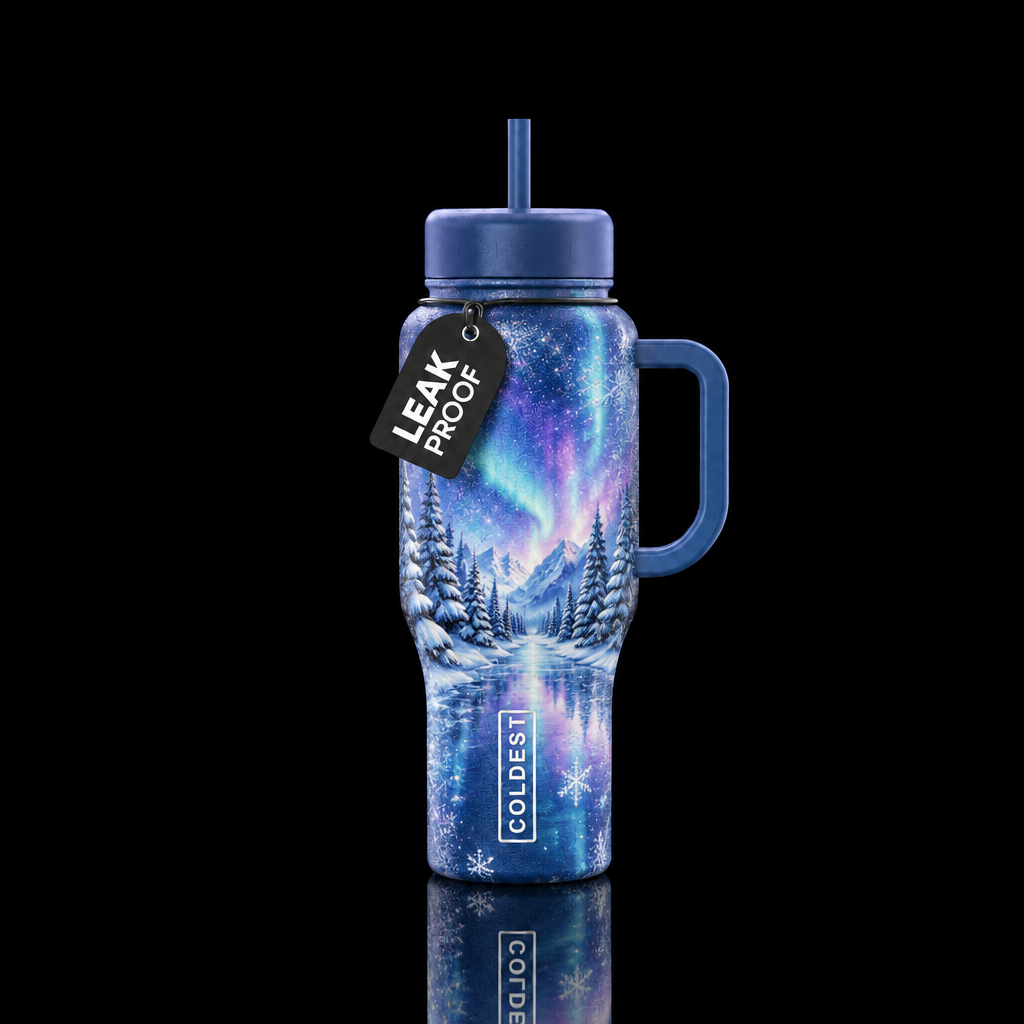 Winter wonderland water bottle design