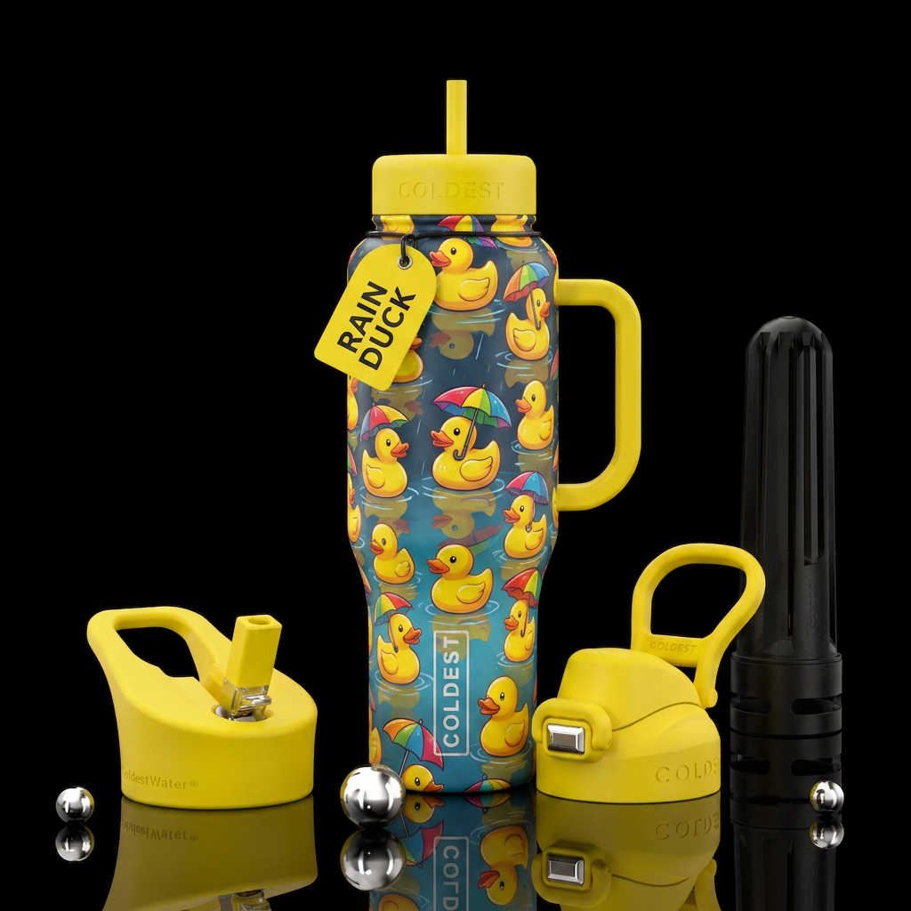 Rain umbrella ducks water bottle design