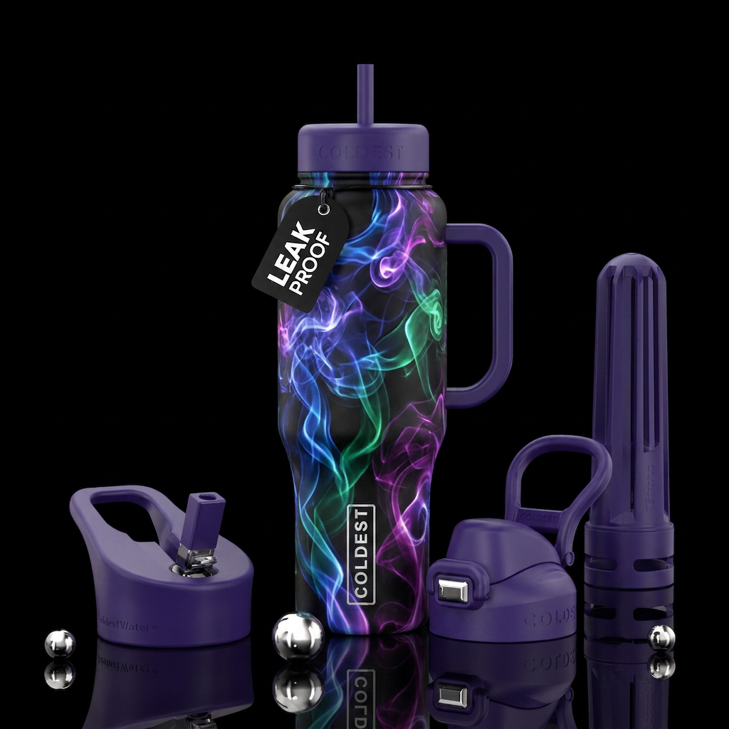 Swirl fantasy smoke water bottle design