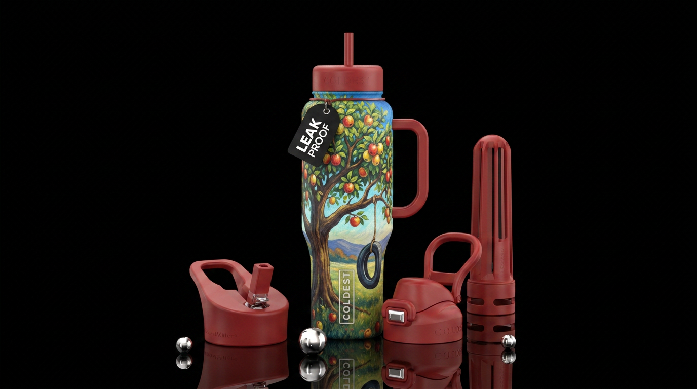 Apple tree tire swing water bottle design