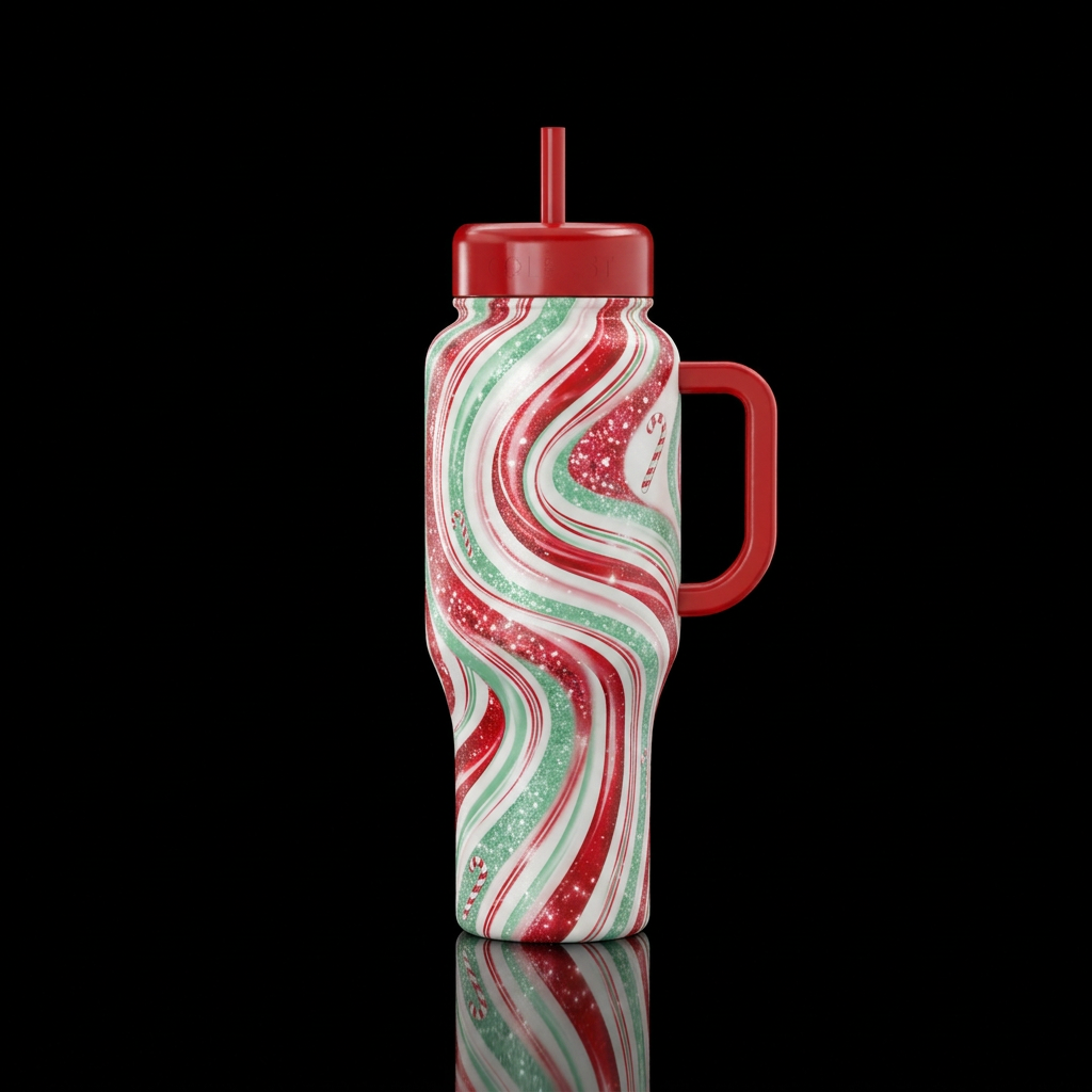 Candy cane remix water bottle design