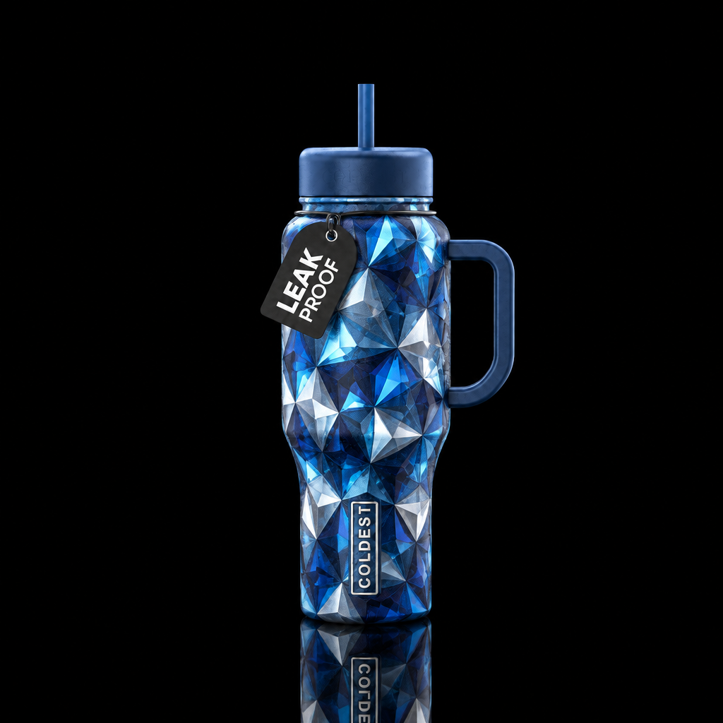 Icy fractals water bottle design