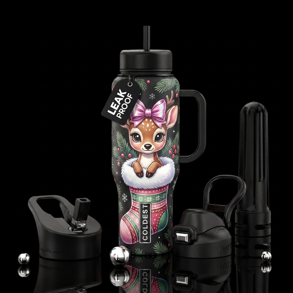 Dear Christmas water bottle design