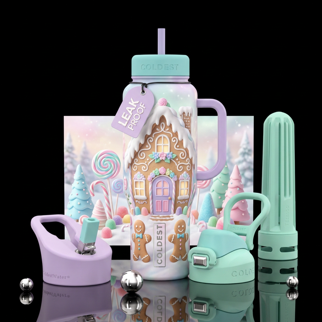 Candy Christmas water bottle design