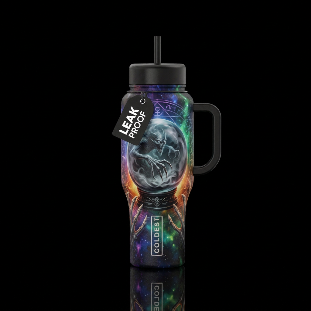 Crystal ball, realism, scary, realism water bottle design