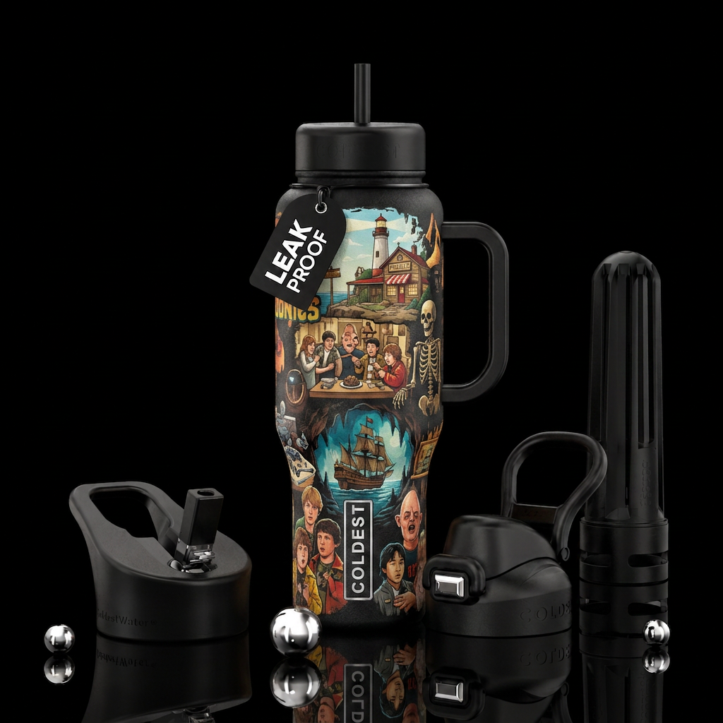 Goonies water bottle design