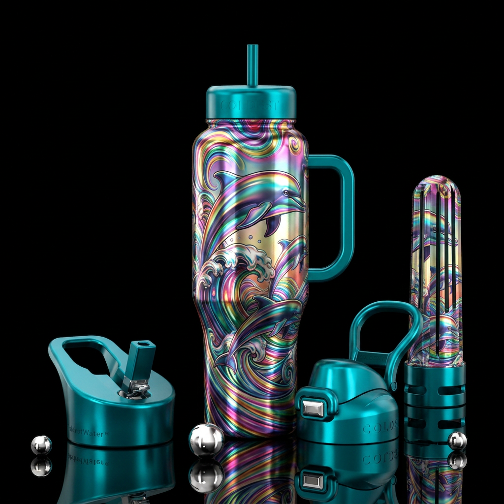 Dolphin fun water bottle design