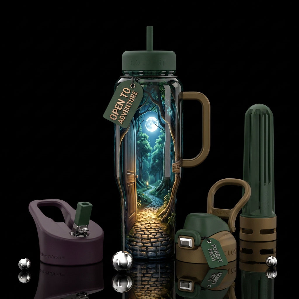 Pathway to beauty water bottle design