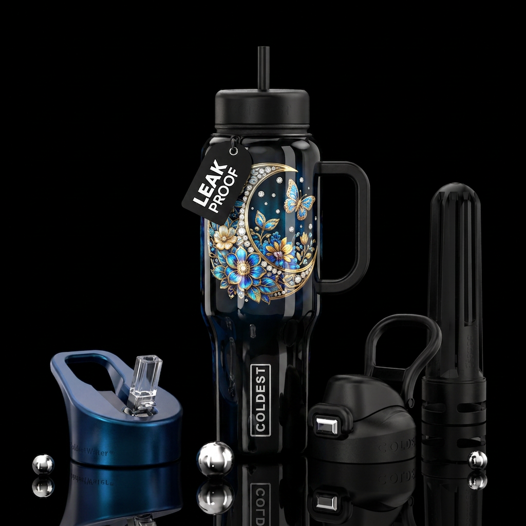 Artistic moon water bottle design