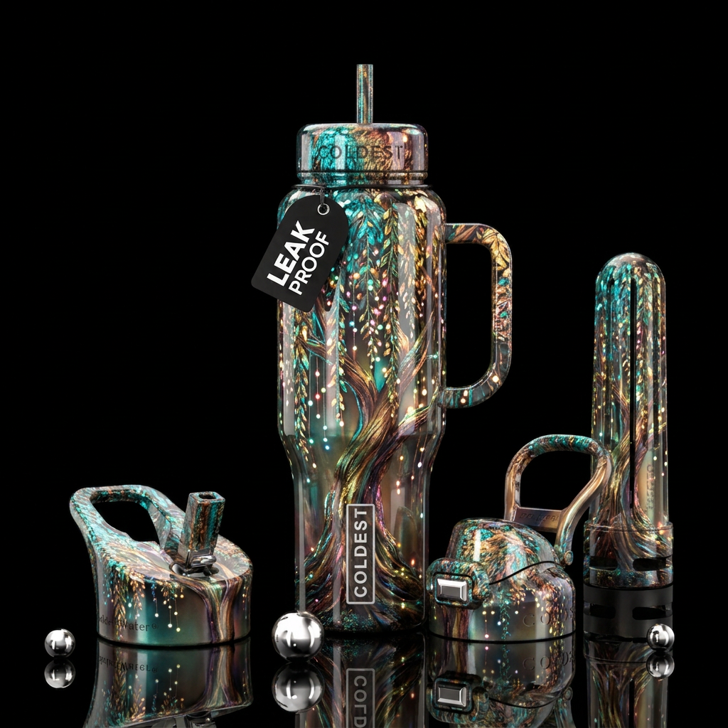 Twinkling tree water bottle design