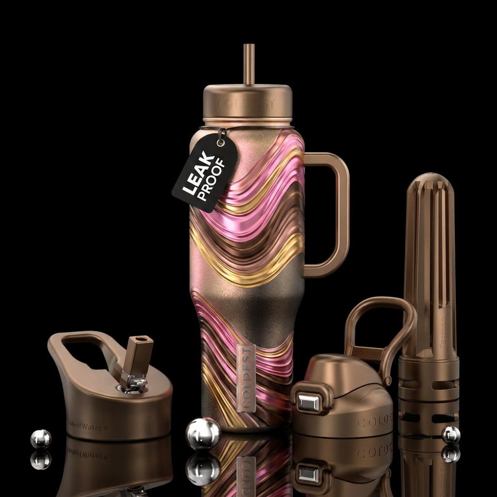 pretty waves water bottle design
