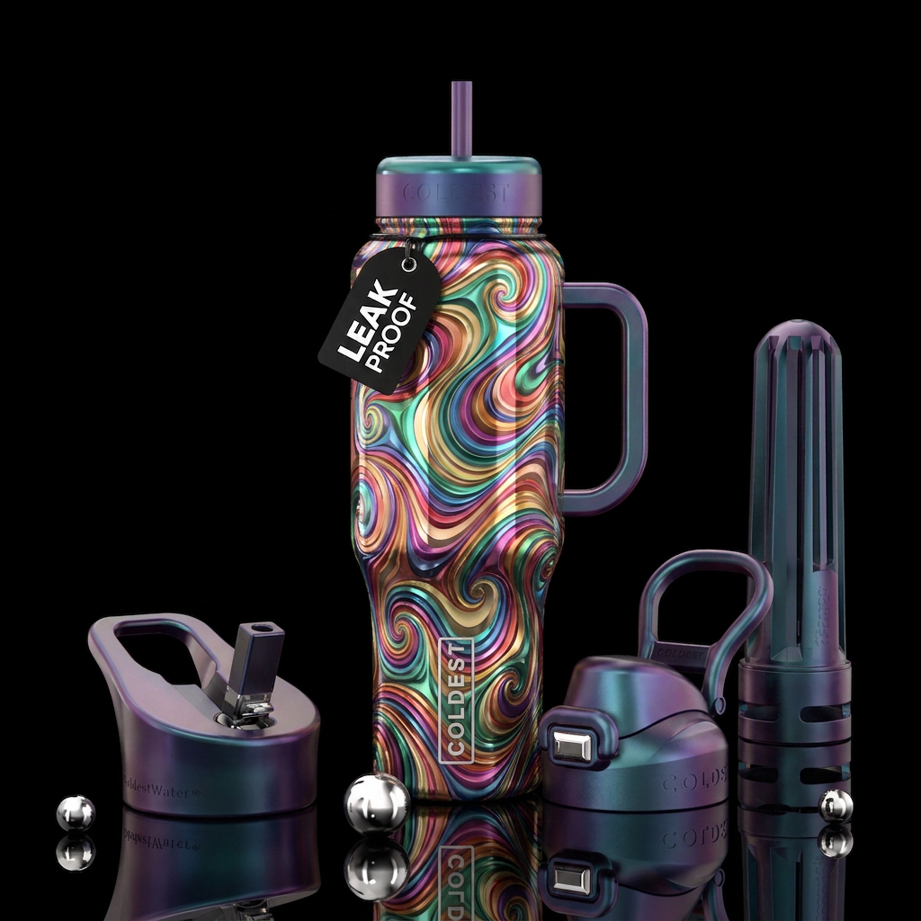 Swirls and curls water bottle design
