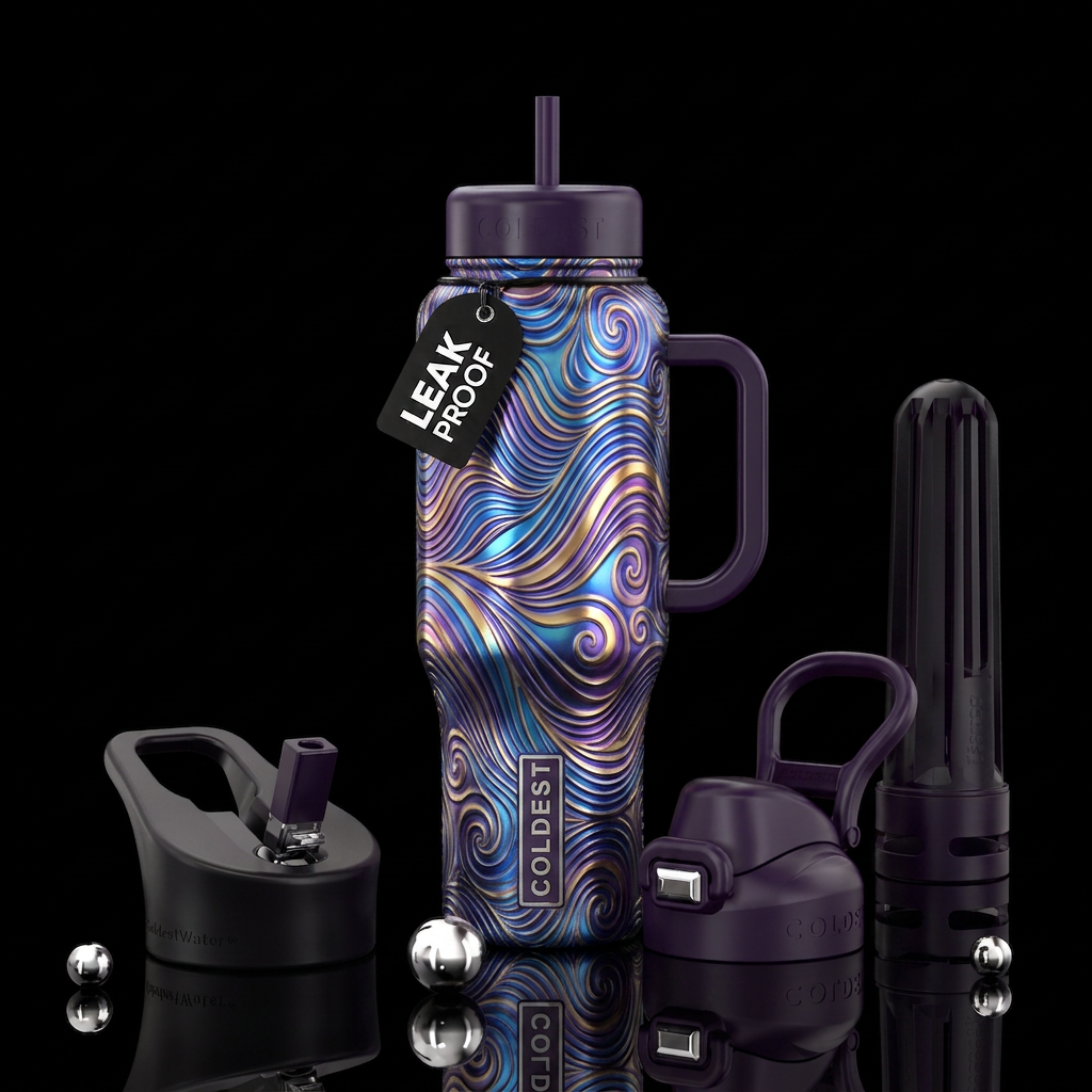Curls of fun water bottle design
