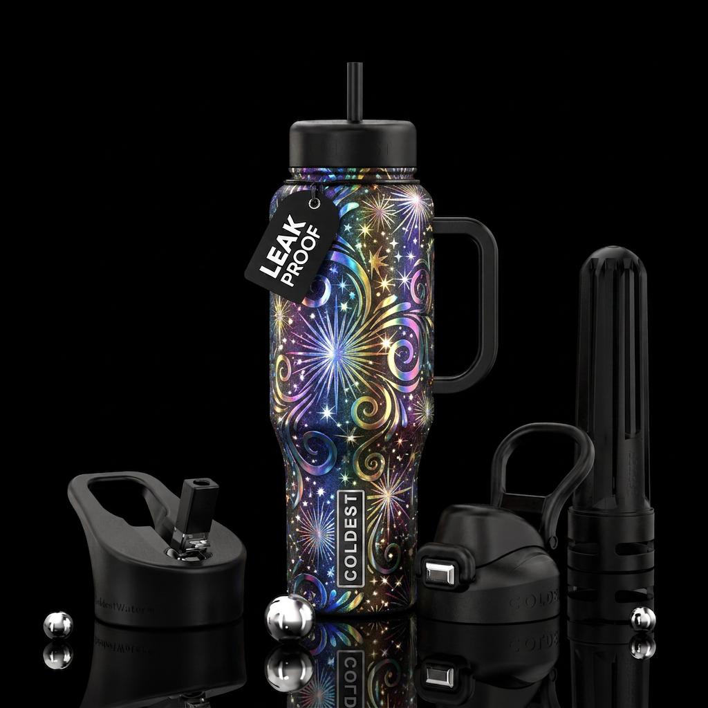 Bursts and stars water bottle design