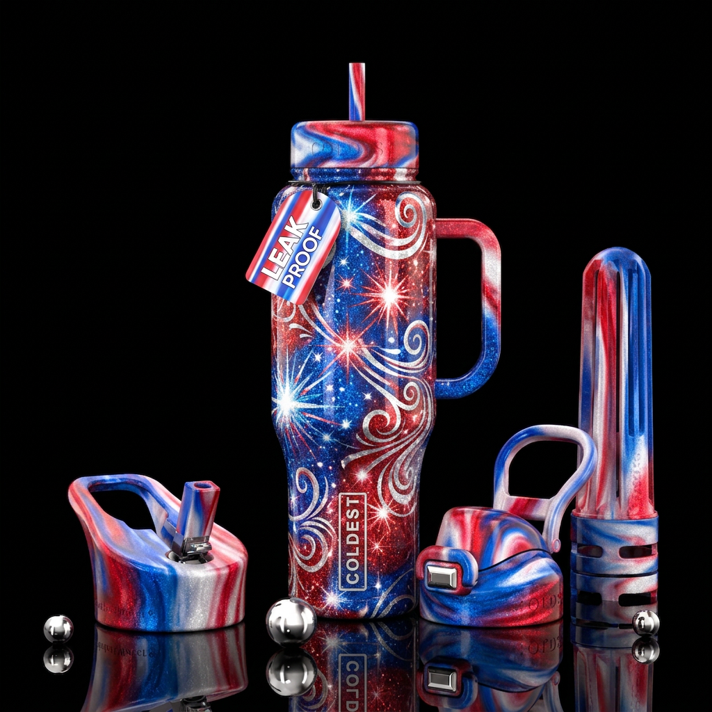 Star spangled banner water bottle design
