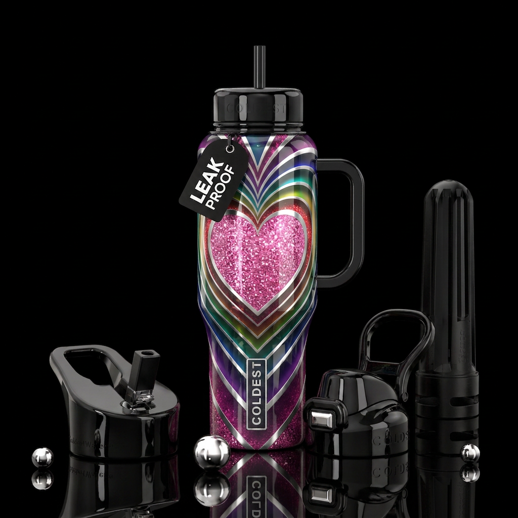Lovin hearts water bottle design