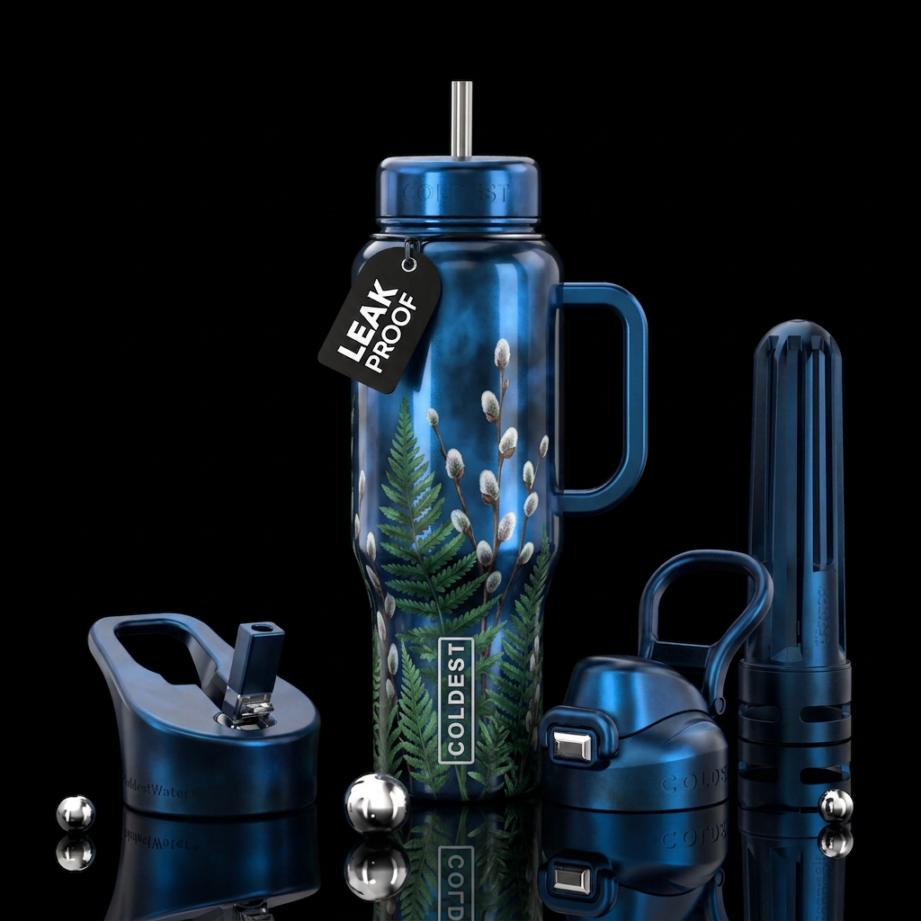 Beautiful ferns water bottle design
