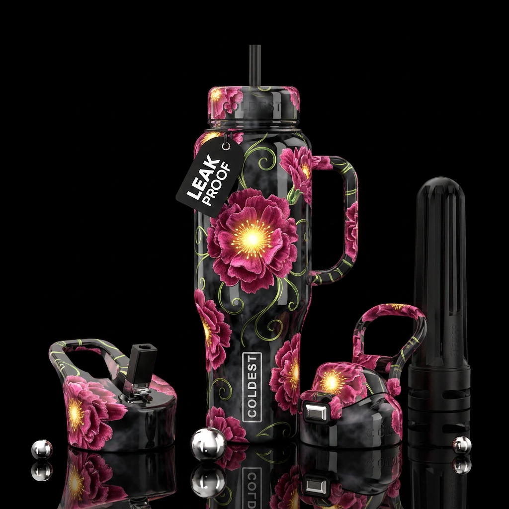 Pretty in pink water bottle design