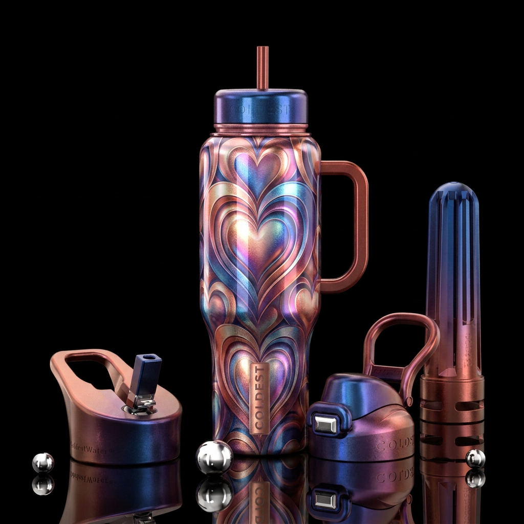 Hearts . water bottle design