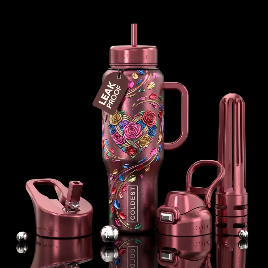 Roses n petals water bottle design